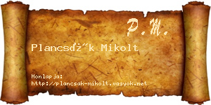 Plancsák Mikolt névjegykártya